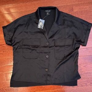 Rachel Zoe Black Short Sleeve Blouse